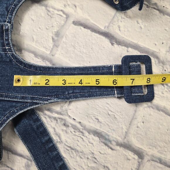 NWOT Cloud Ten Denim Overall Mini Dress Wide Adjustable Straps size Small (2-4) - Picture 13 of 16